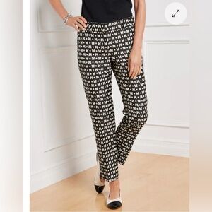 TALBOTS HAMPSHIRE ANKLE PANTS - JACQUARD BUTTERFLY size 4